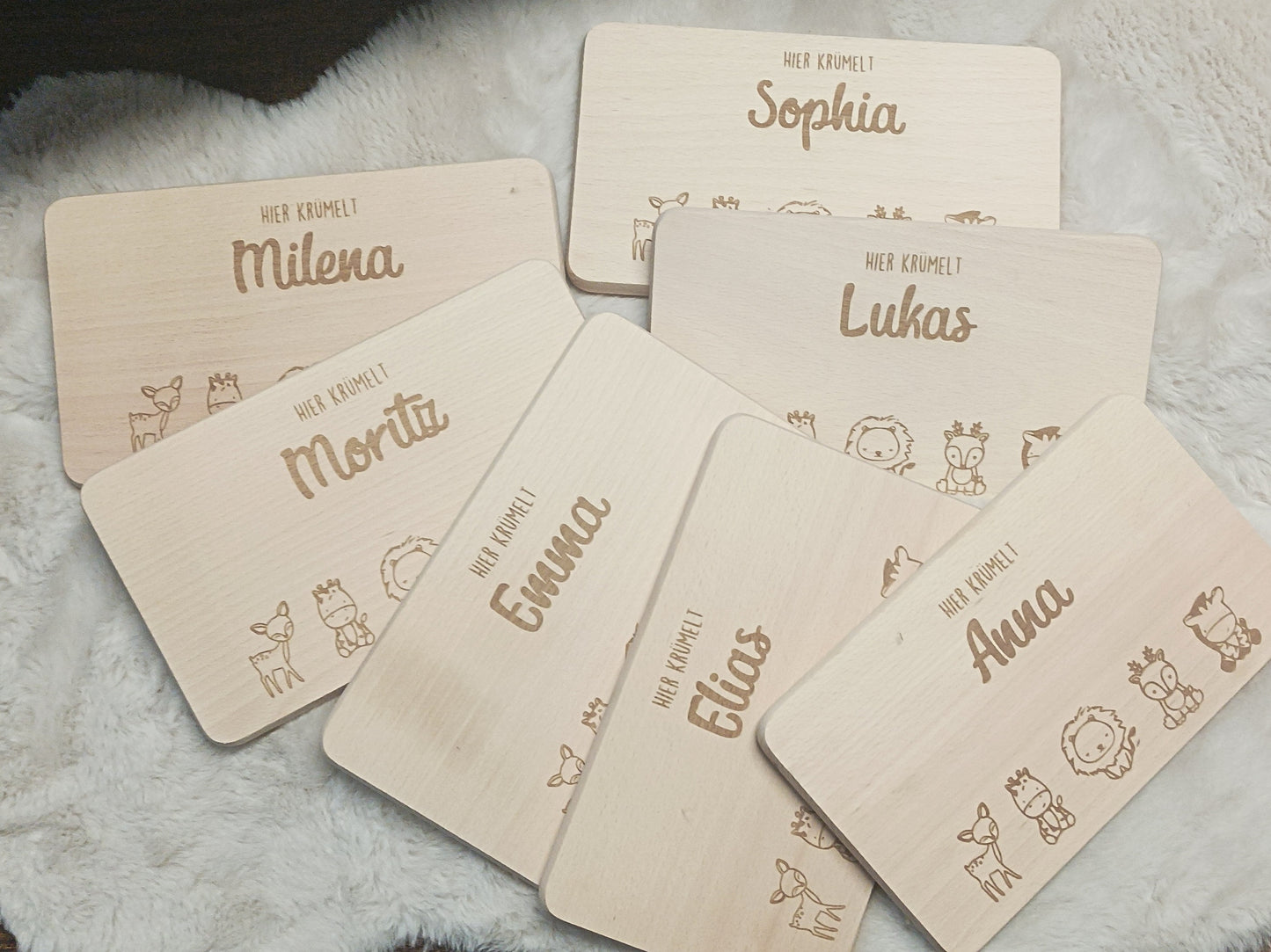 Holzbrett Brotzeitbrett klein - Krümelbrettl - Tiere