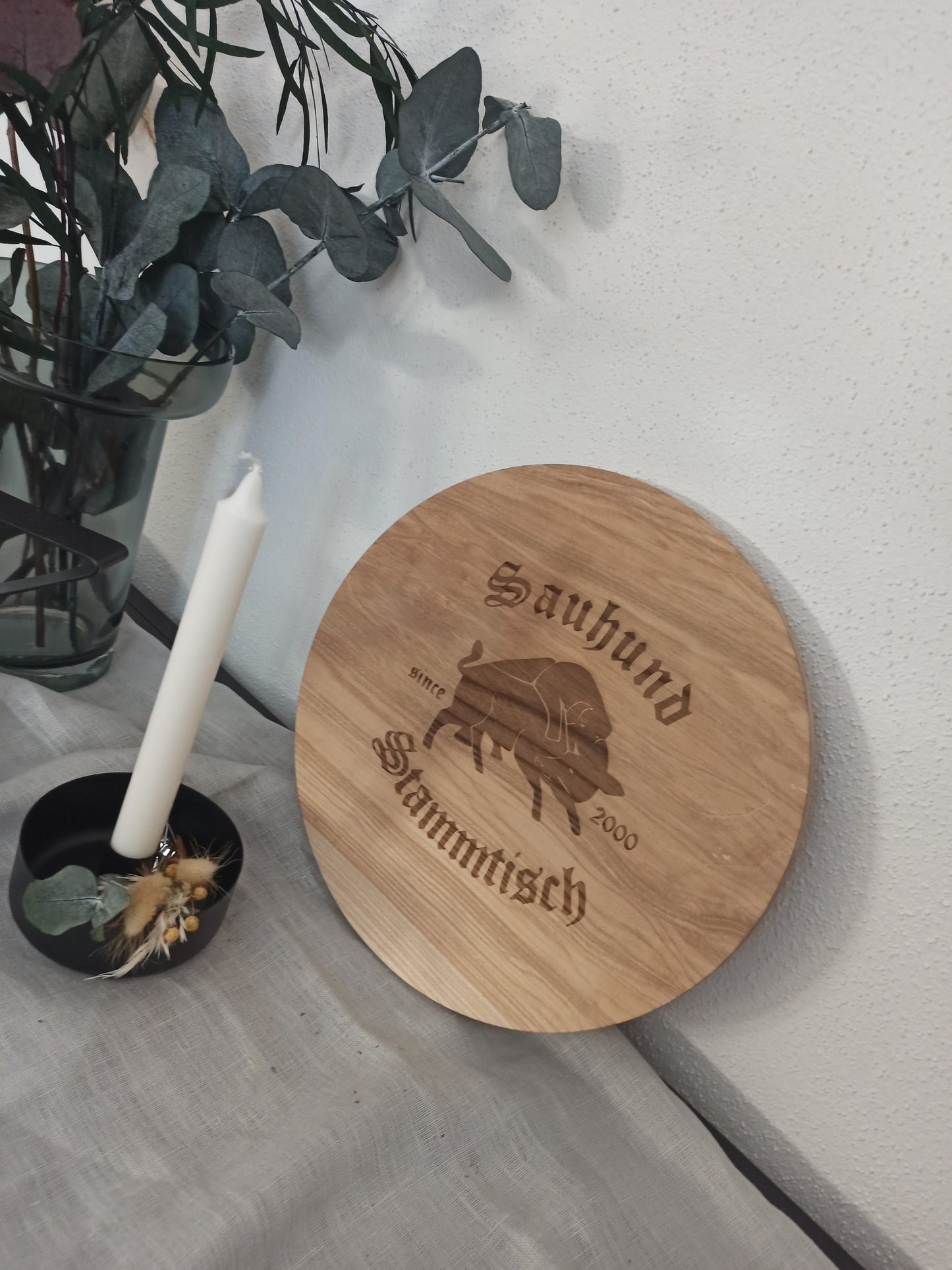 Holzbrett Brotzeitbrett rund - Wunschmotiv