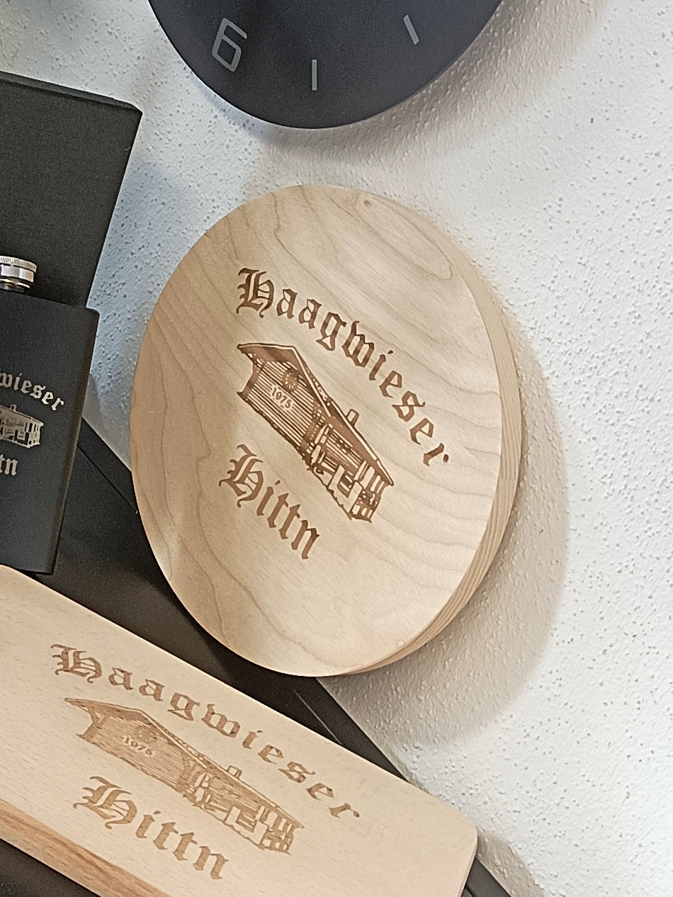 Holzbrett Brotzeitbrett rund - Wunschmotiv