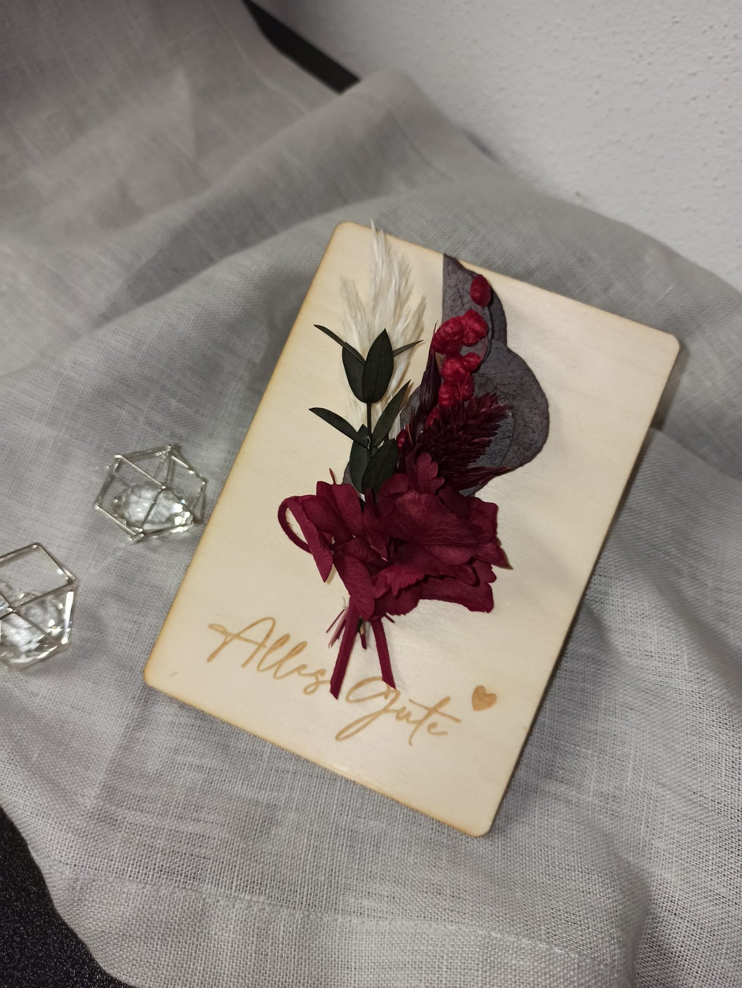 Holzkarte Postkarte - Alles Gute