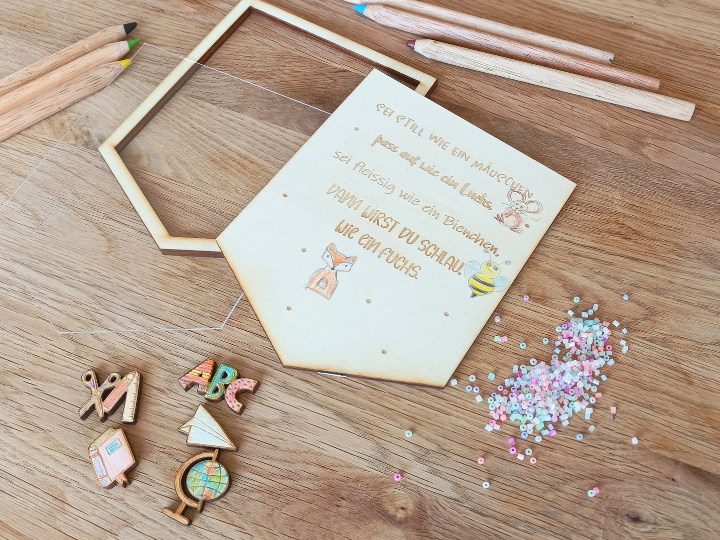 Schüttelbild Bastelset - Wimpel - schlau wie ein Fuchs