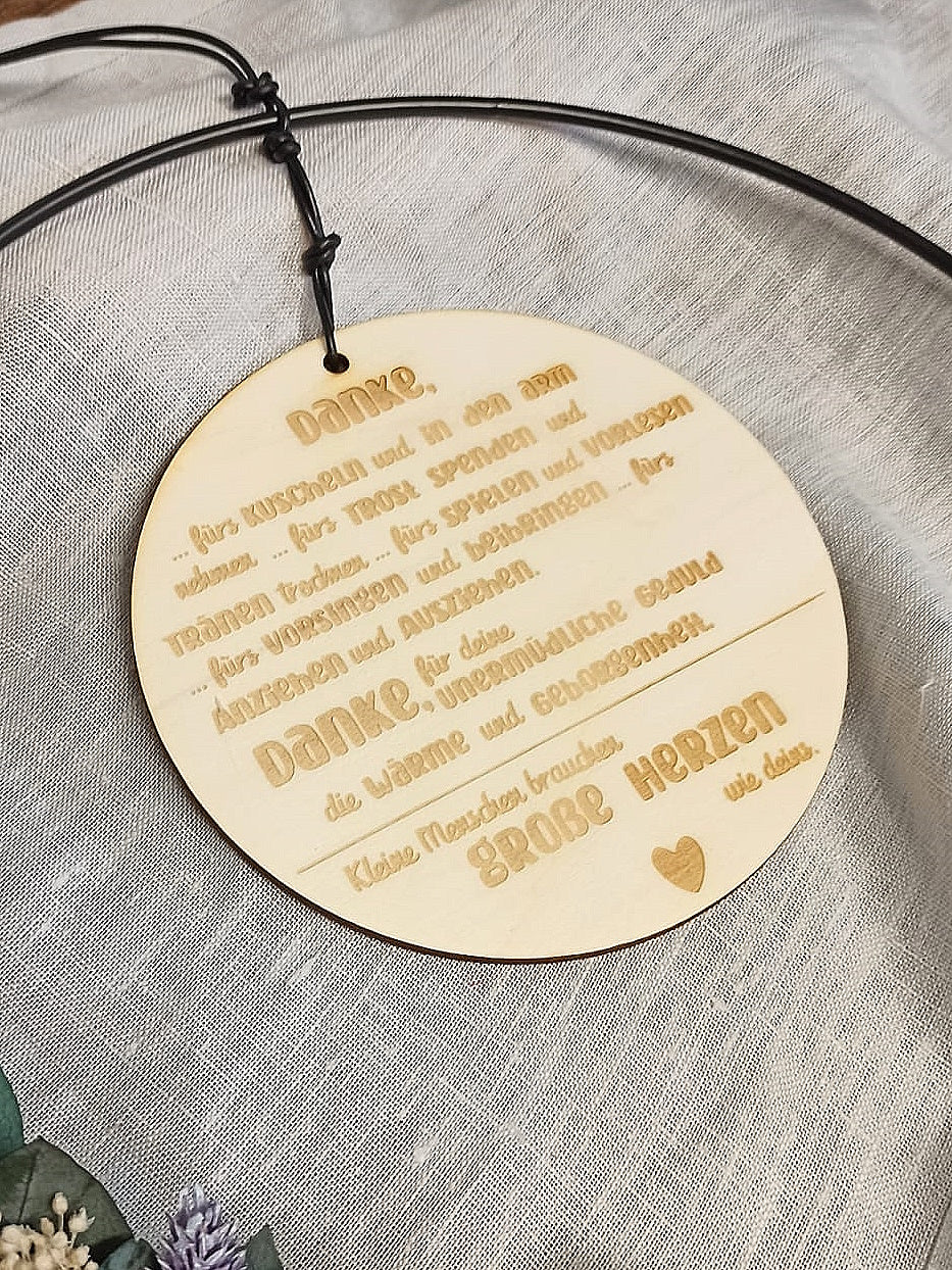 Scheibe - Danke fürs Kuscheln und in den Arm nehmen...