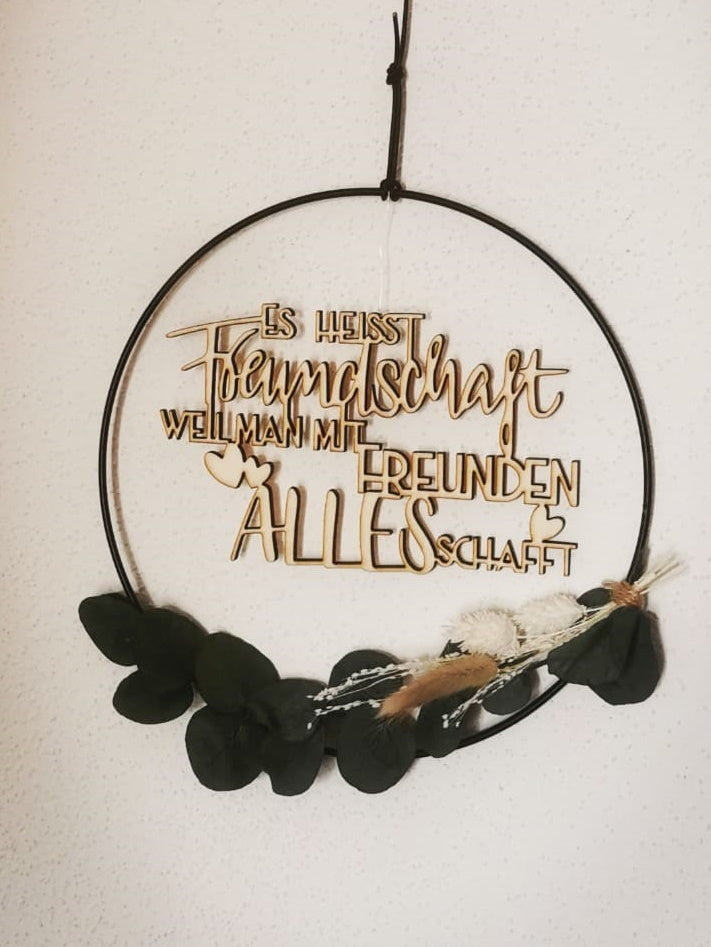 Holzspruch - Es heisst Freundschaft
