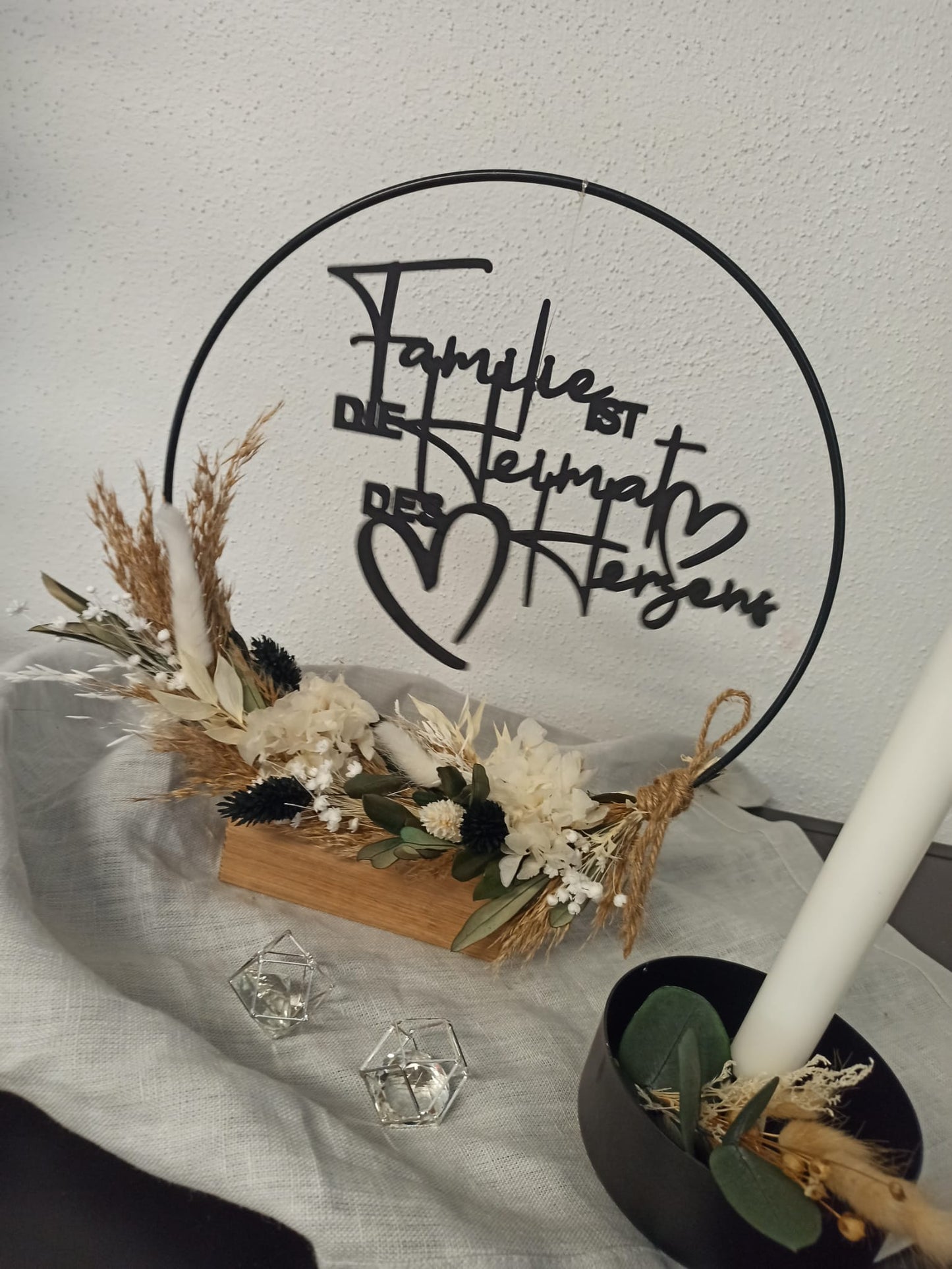 Holzspruch - Familie ist die Heimat des Herzens