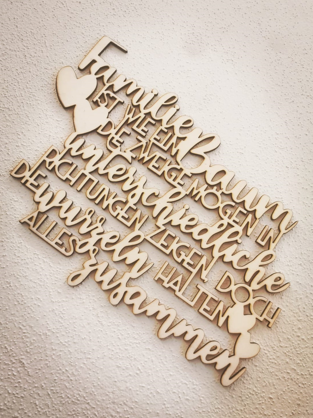 Holzspruch - Familie ist wie ein Baum