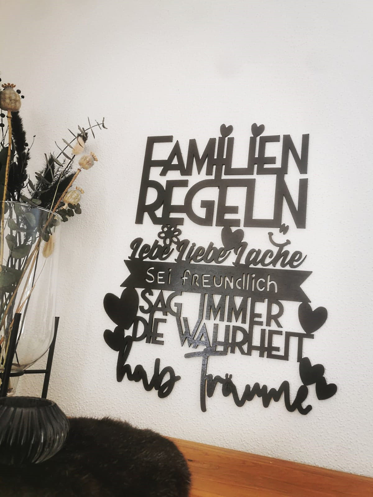 Holzspruch - Familienregeln