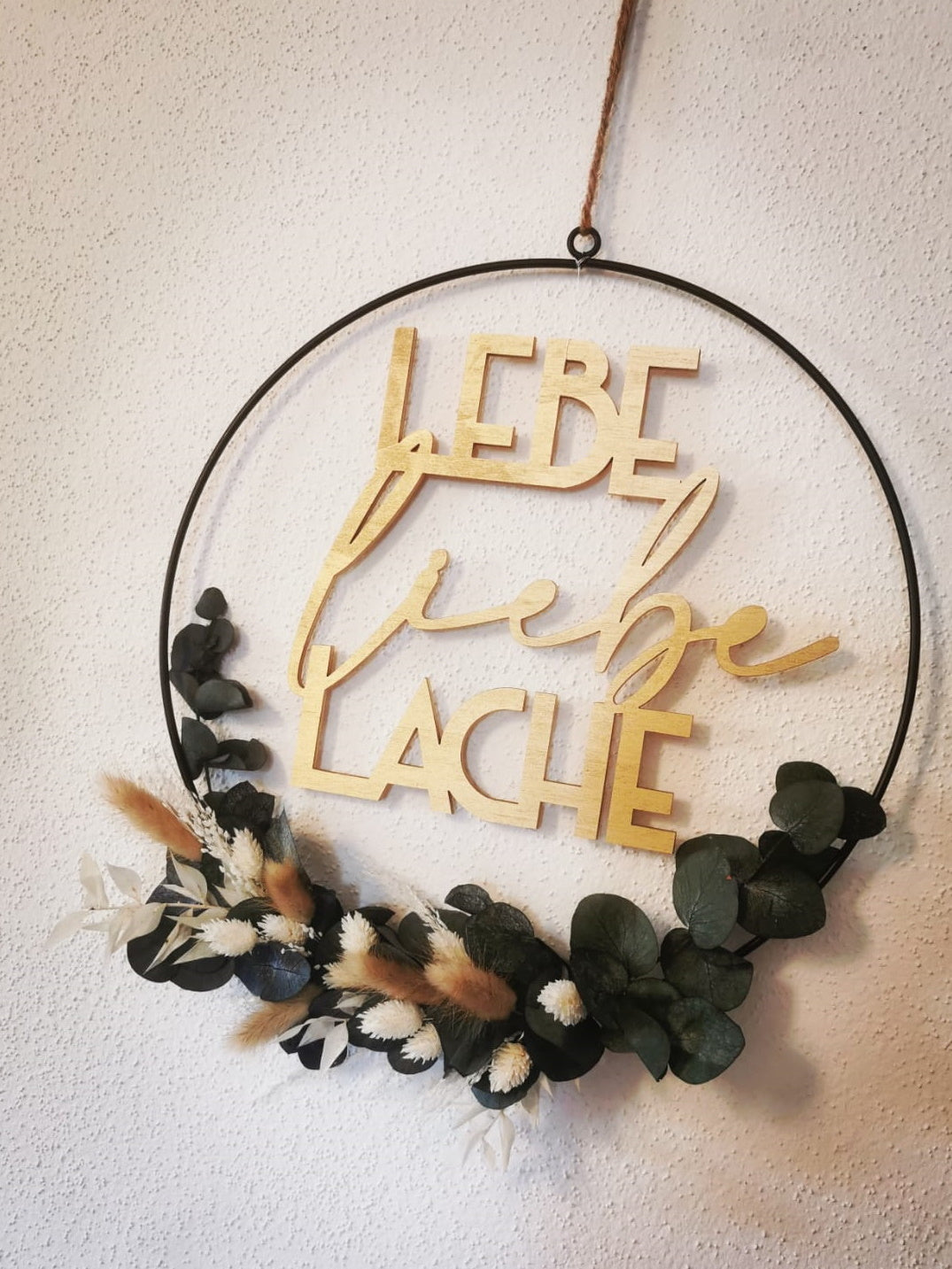 Holzspruch - Lebe Liebe Lache