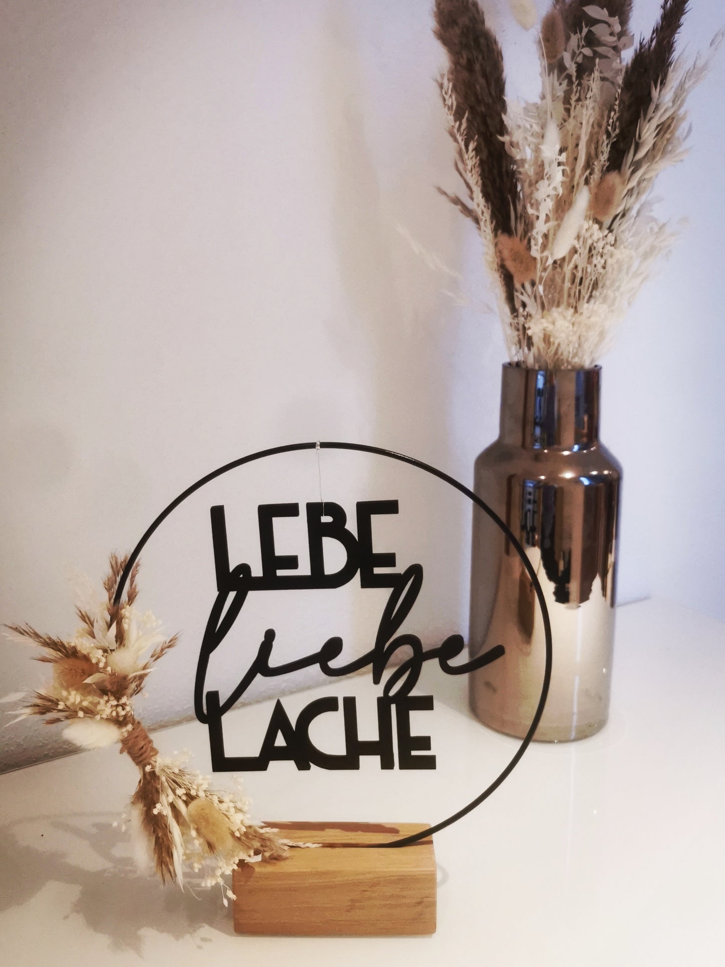 Holzspruch - Lebe Liebe Lache