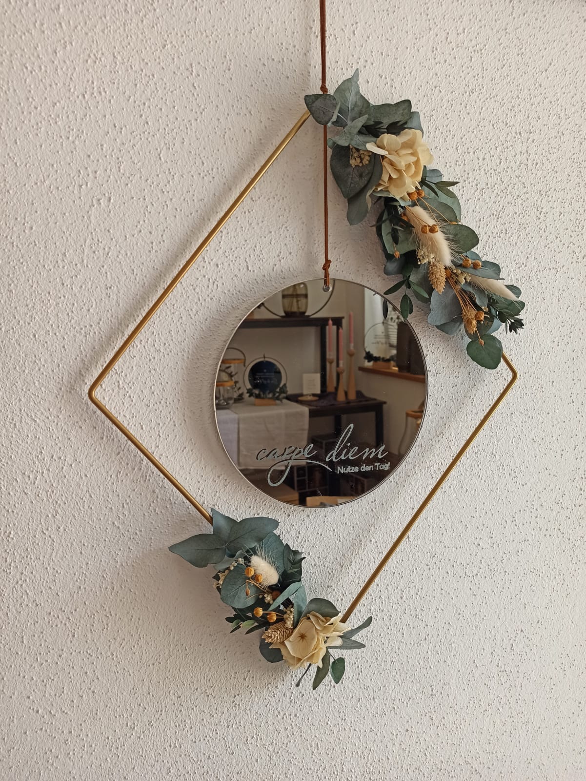 Spiegel rund - Carpe diem - Nutze den Tag