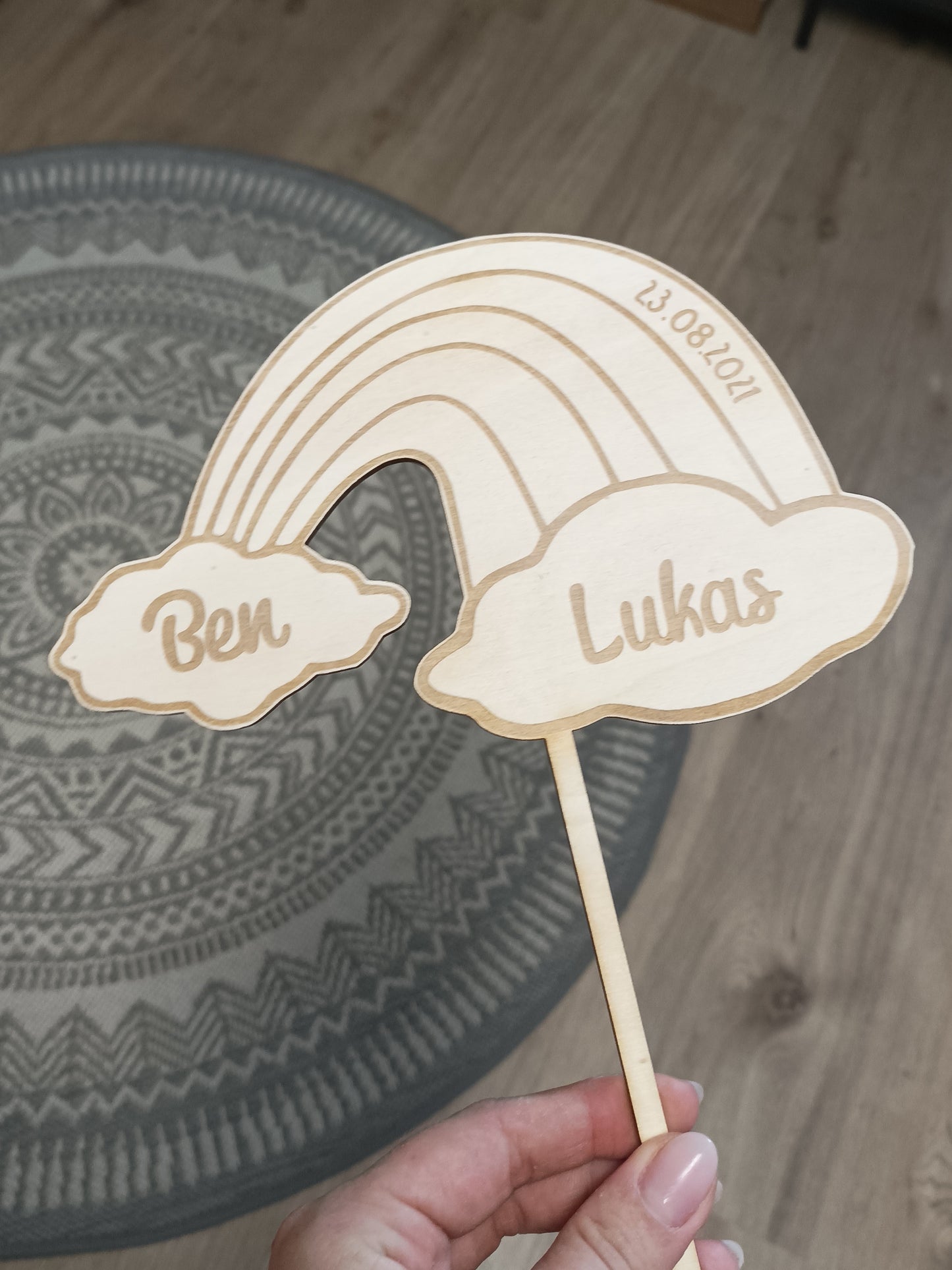 Caketopper Geburtstag - Regenbogen & Wolken