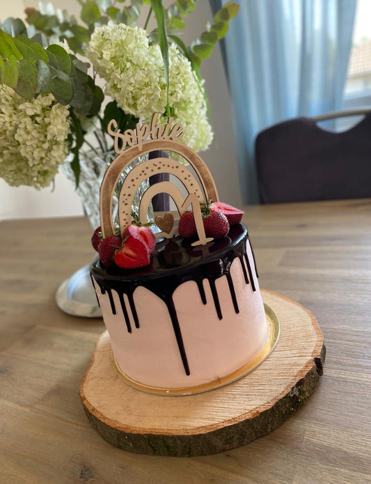 Caketopper Geburtstag - Regenbogen mit Name