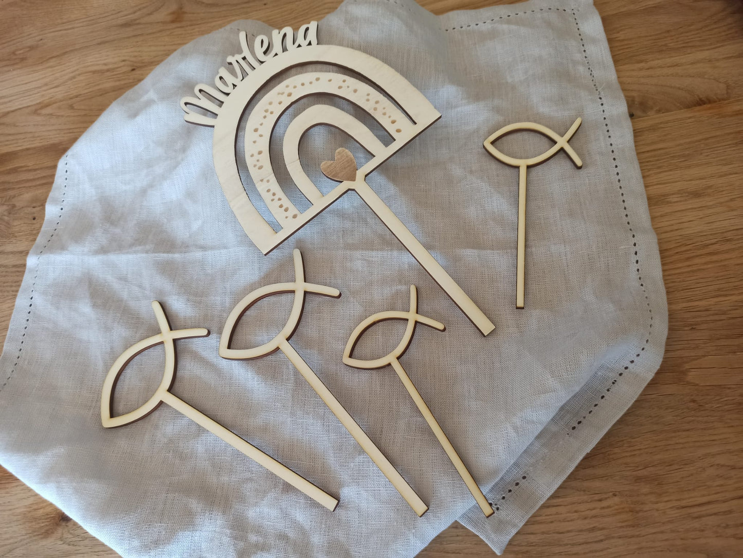 Caketopper Geburtstag - Regenbogen mit Name