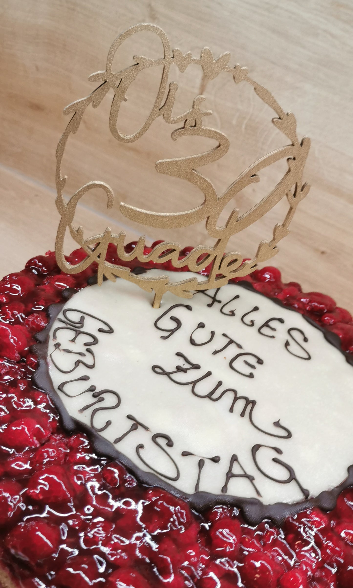 Caketopper Geburtstag - Herzrahmen - Ois Guade mit Alter