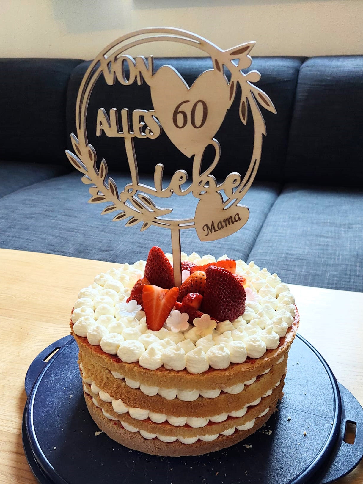 Caketopper Geburtstag - von Herzen alles Liebe