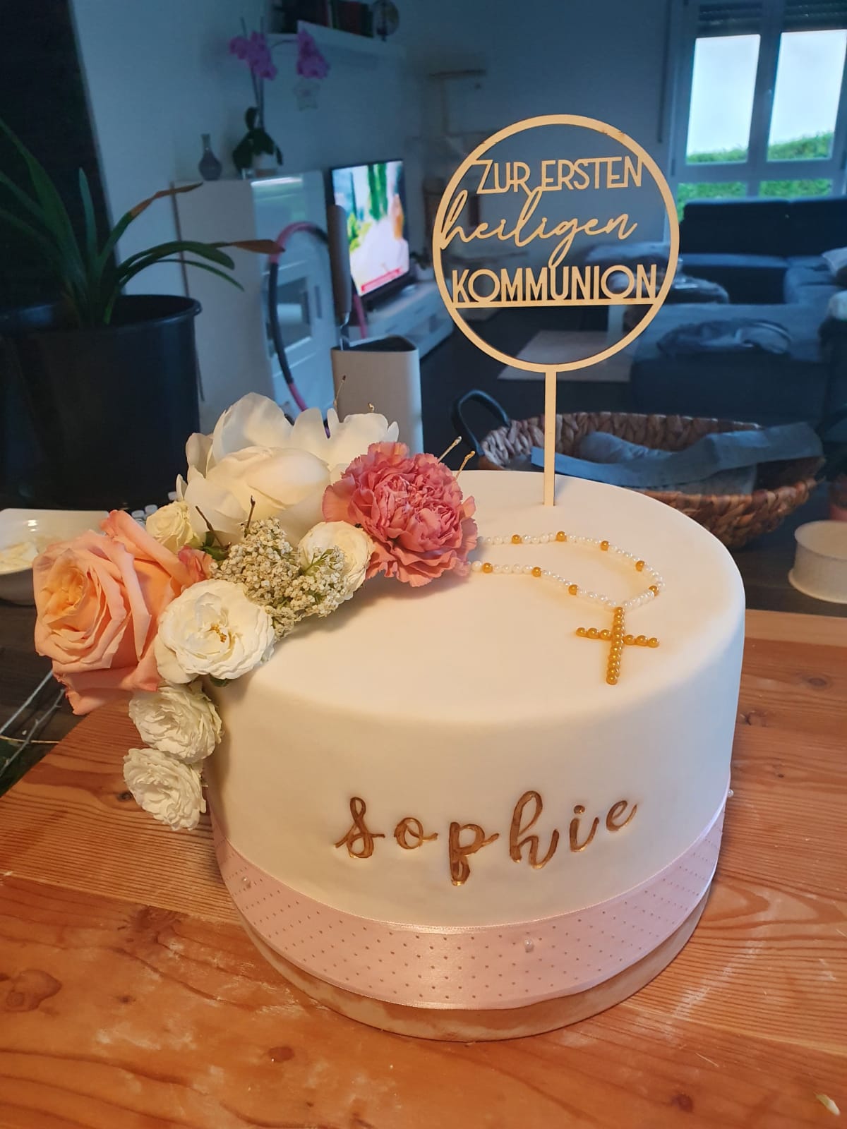 Caketopper Kommunion - Kreisrahmen - Zur Ersten Heiligen Kommunion