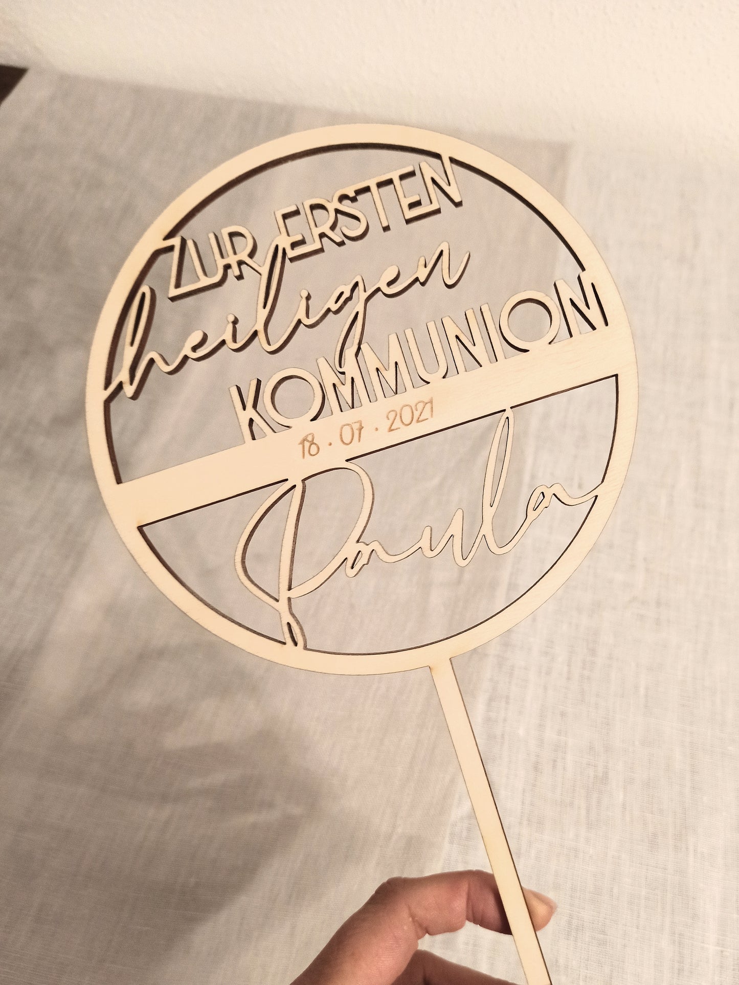 Caketopper Kommunion - Kreisrahmen - Zur Ersten Heiligen Kommunion