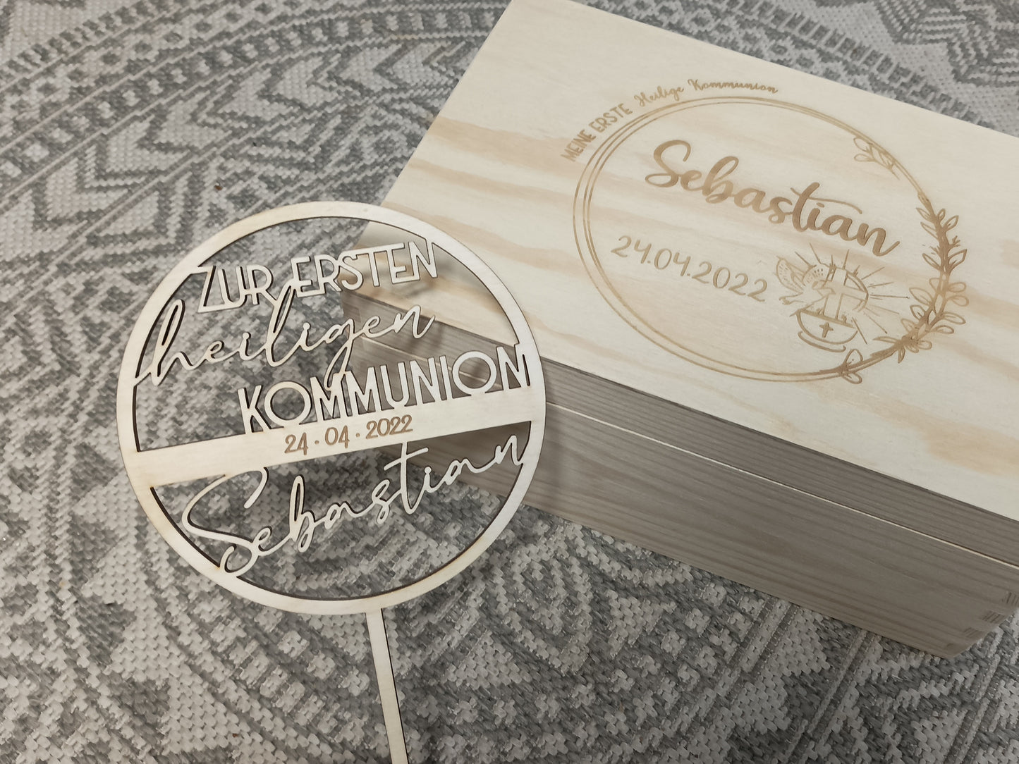 Caketopper Kommunion - Kreisrahmen - Zur Ersten Heiligen Kommunion