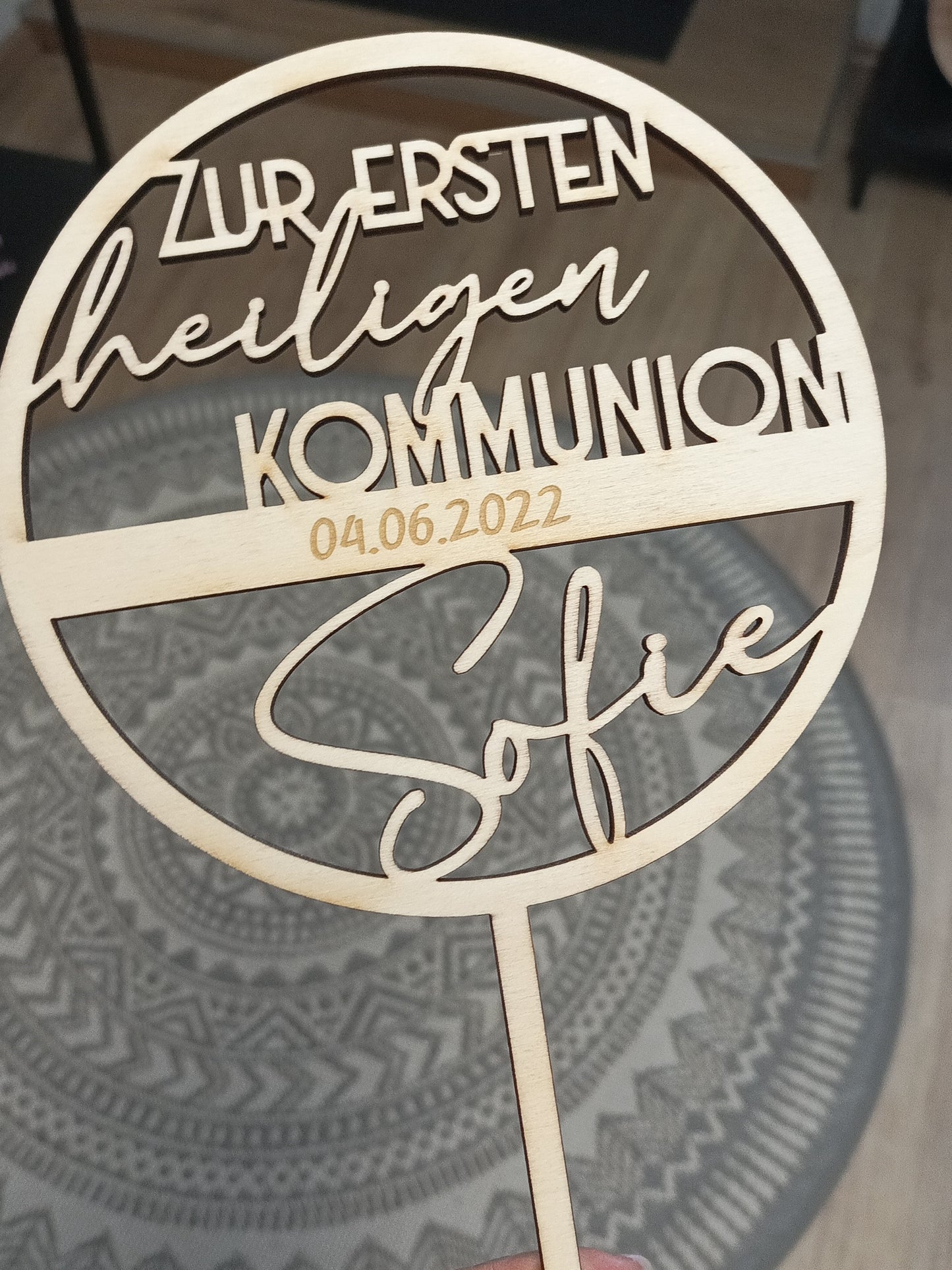 Caketopper Kommunion - Kreisrahmen - Zur Ersten Heiligen Kommunion