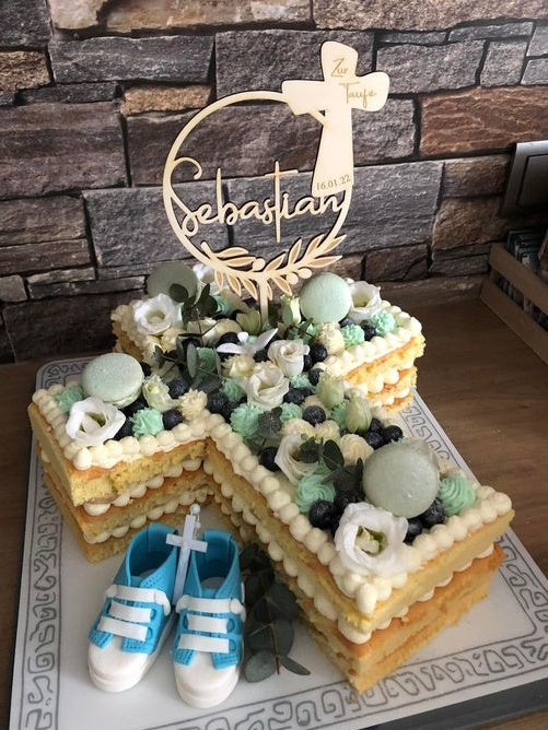 Caketopper Taufe - Kreuz