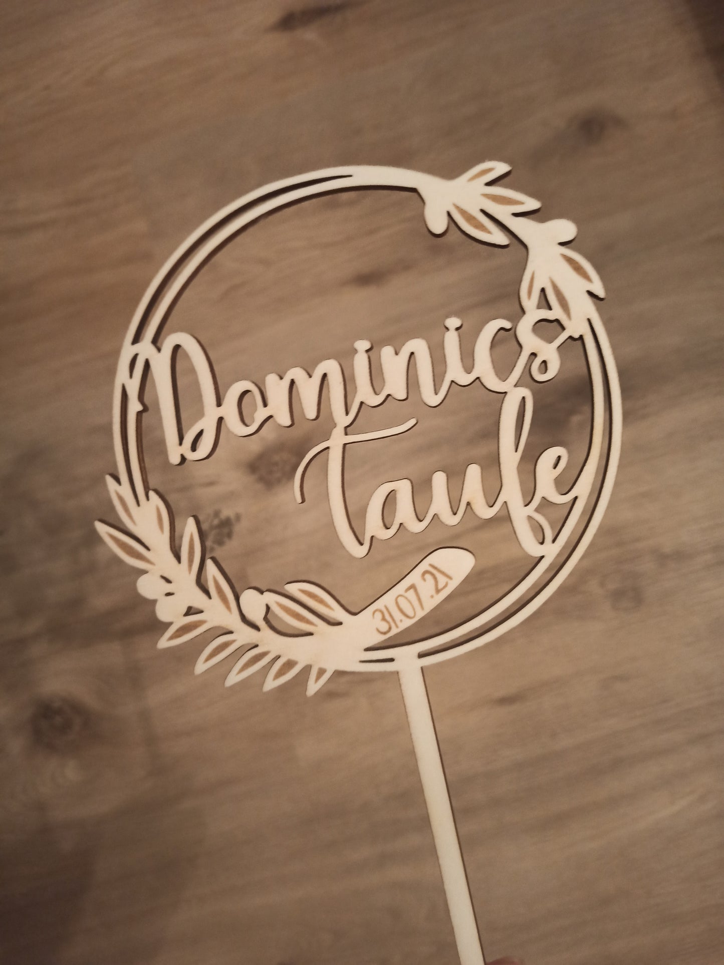 Caketopper Taufe - Olivenzweige