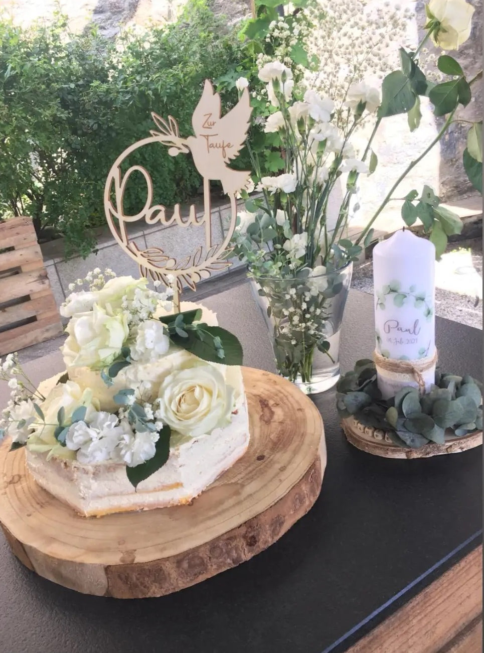 Caketopper Taufe - Taube