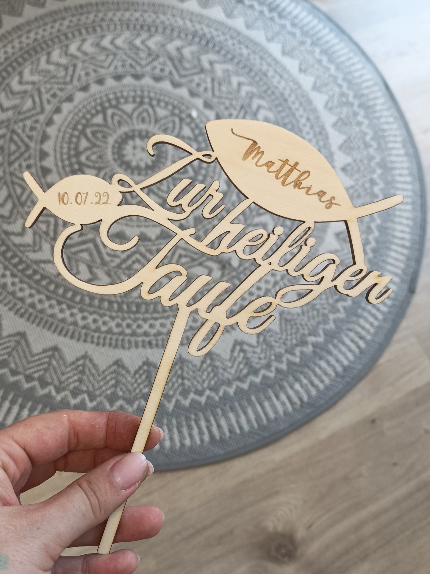Caketopper Taufe - Fische - Zur heiligen Taufe