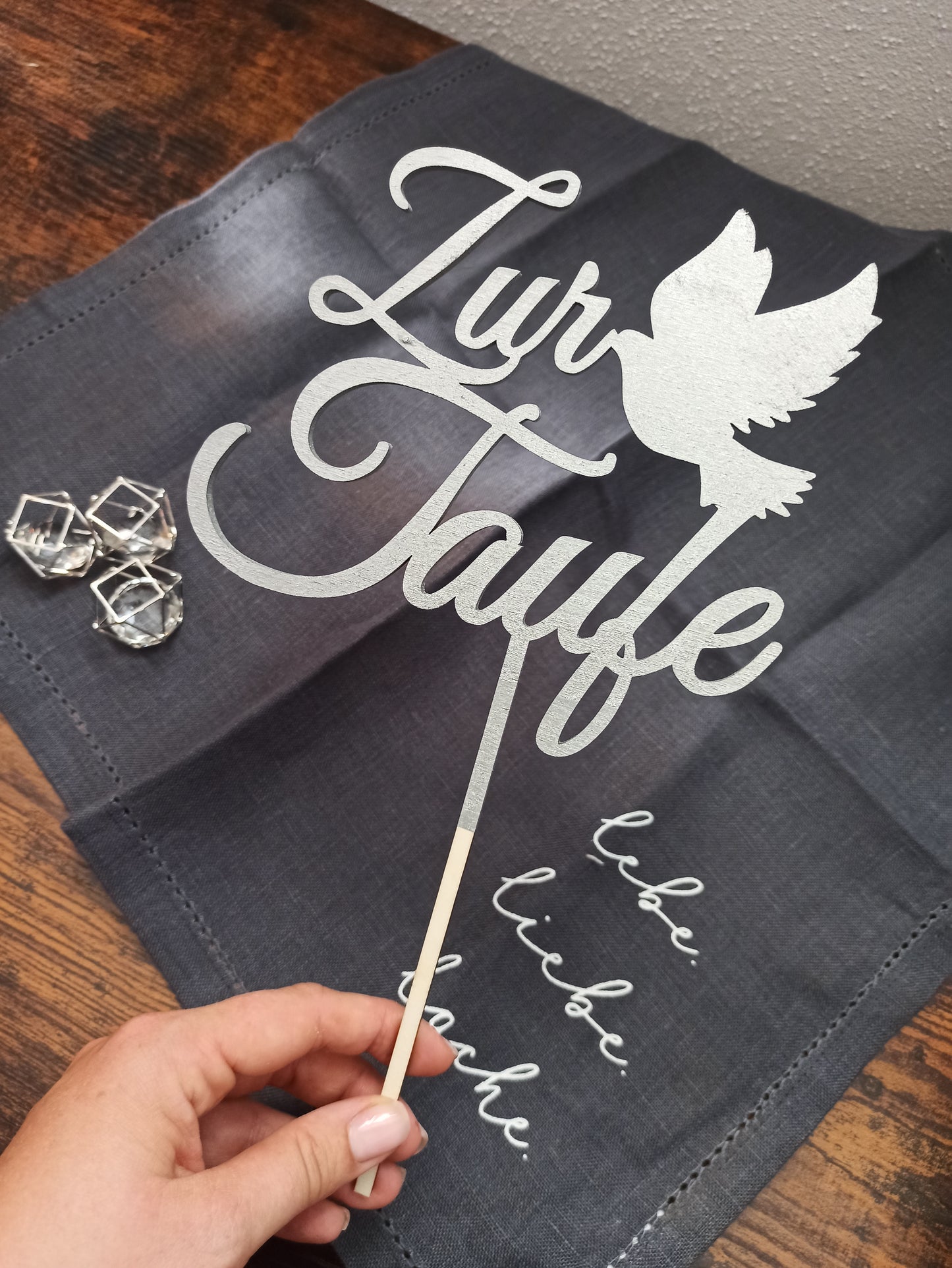 Caketopper Taufe - Taube - Zur Taufe