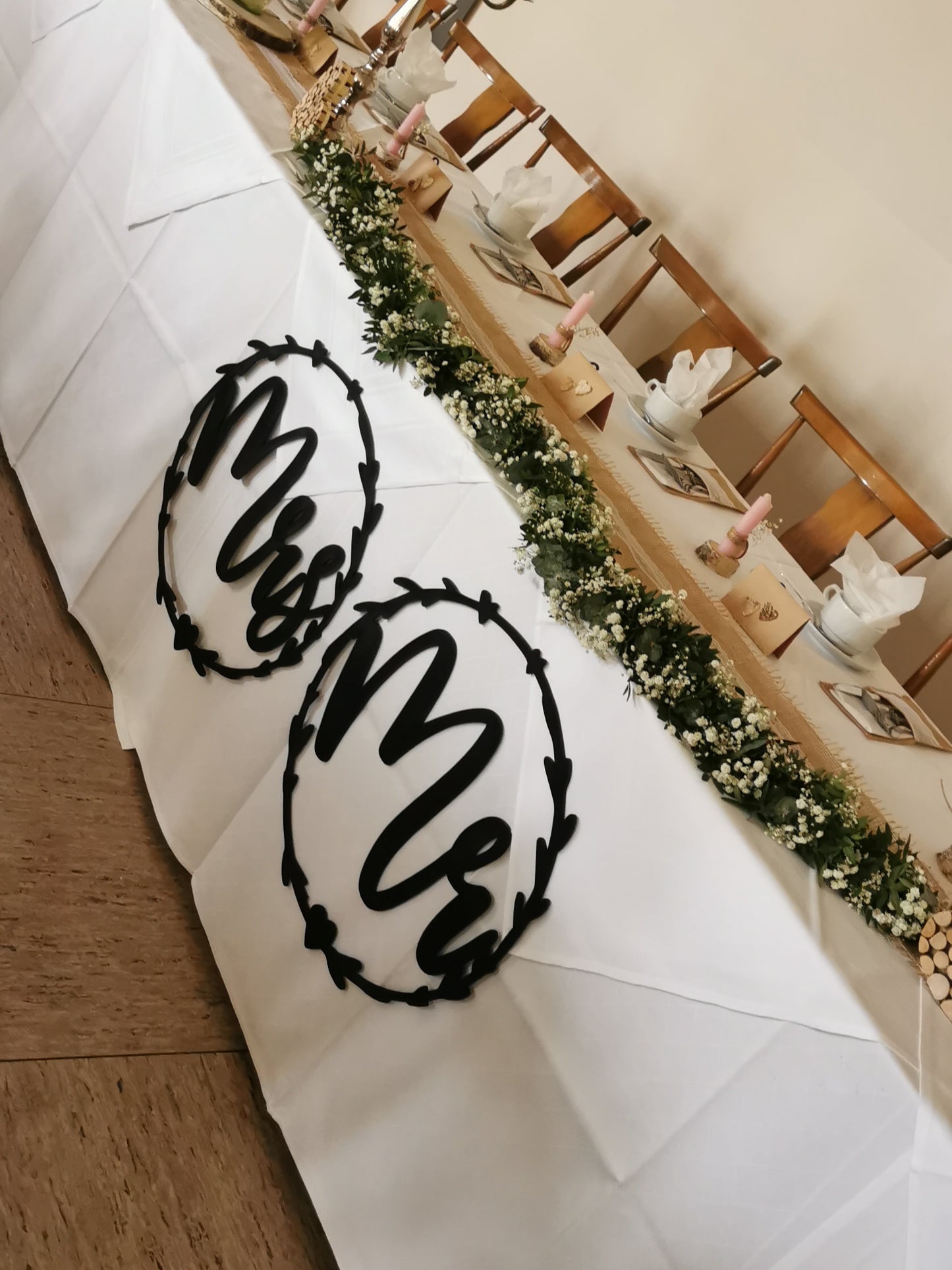 Floralhoop Türkranz - Hochzeit - Mr & Mrs - Herzkranz