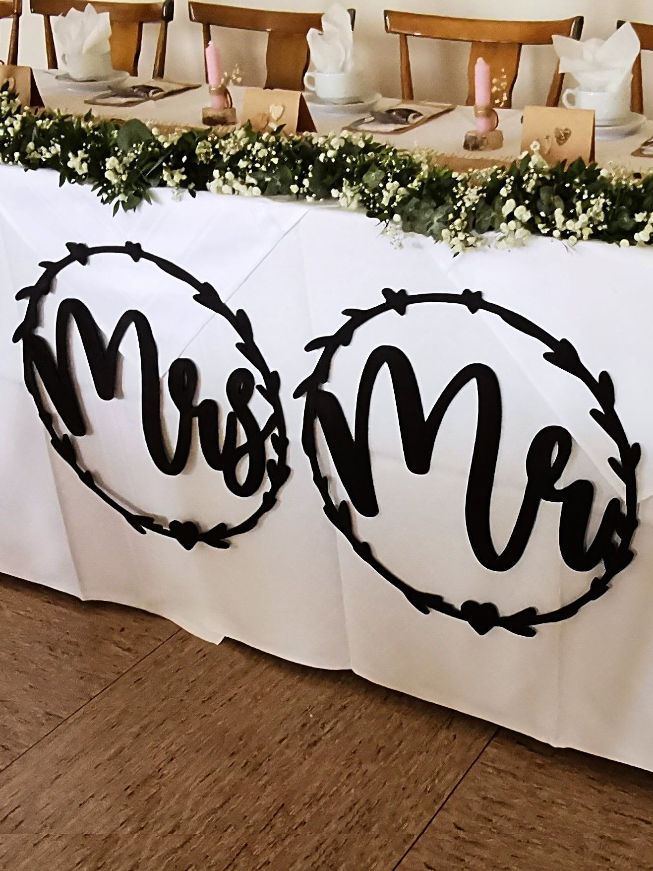 Floralhoop Türkranz - Hochzeit - Mr & Mrs - Herzkranz