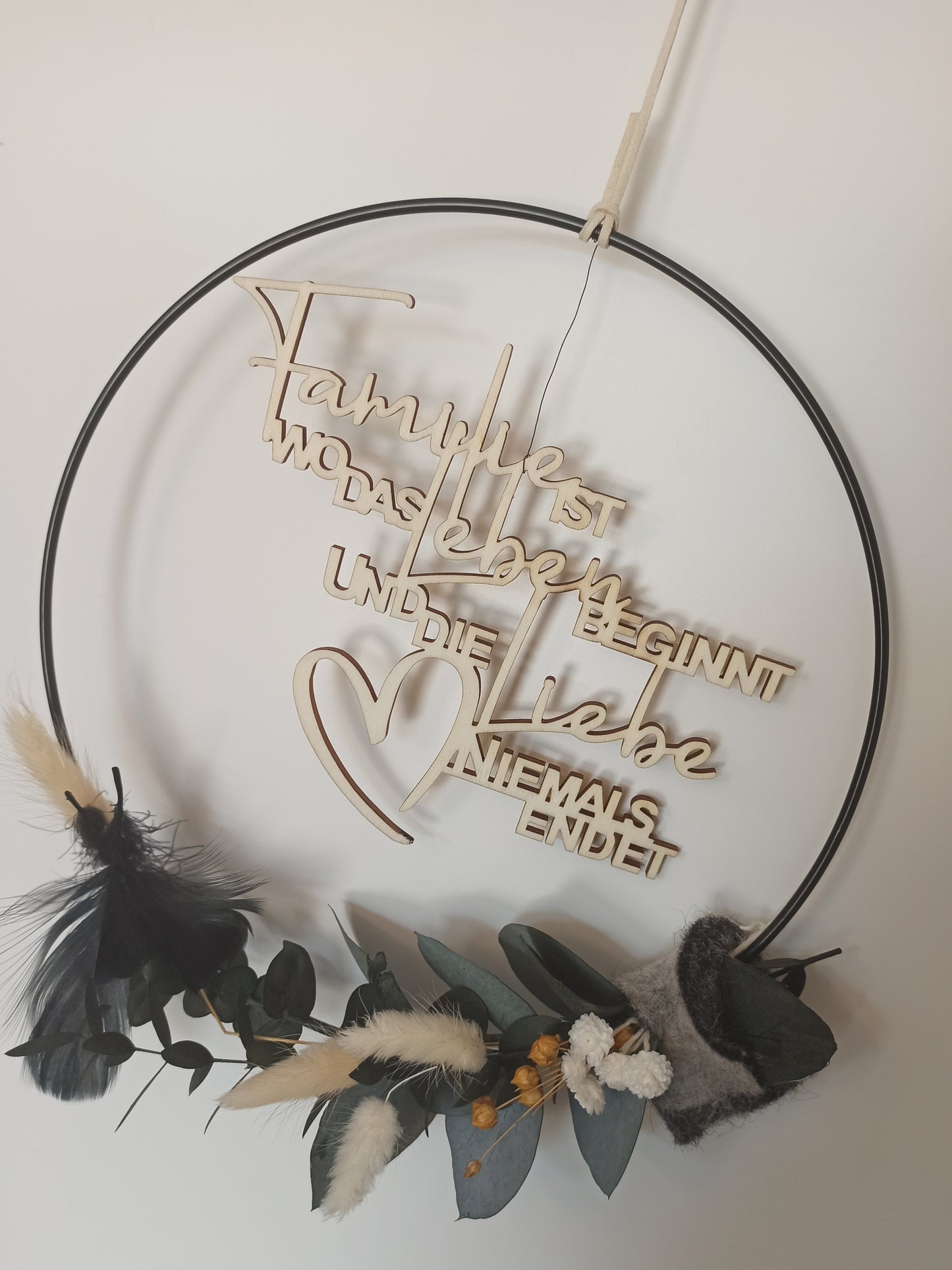 Holzspruch - Familie ist wo das Leben beginnt