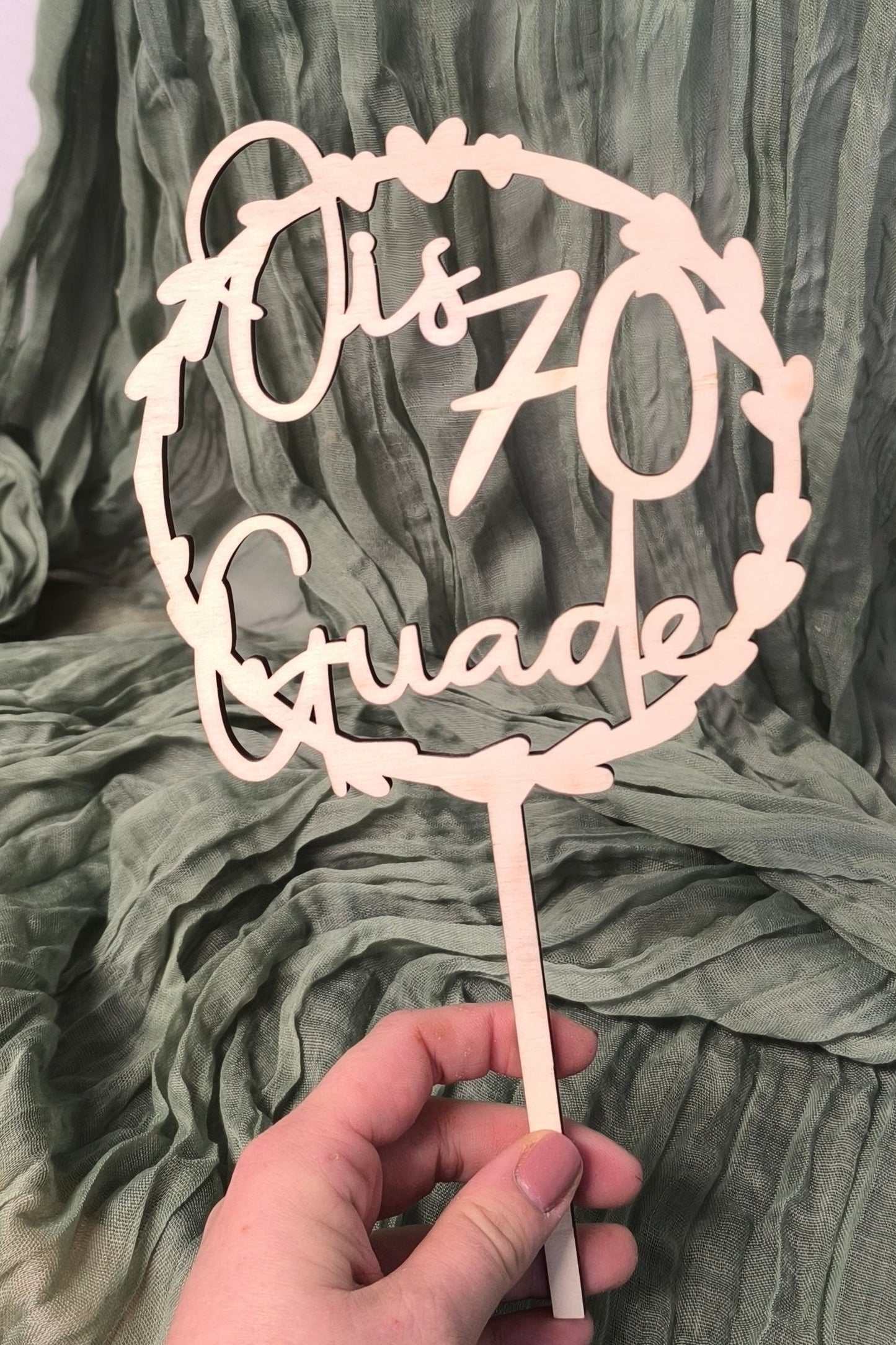 Caketopper Geburtstag - Herzrahmen - Ois Guade mit Alter