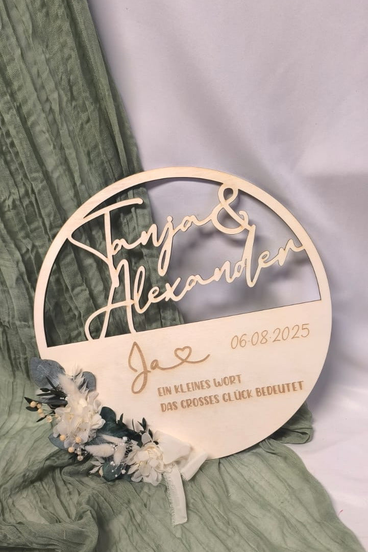 Floralhoop Türkranz - Hochzeit - Namen Ja