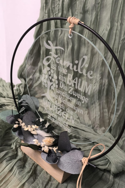 Glasscheibe - Familie ist wie ein Baum