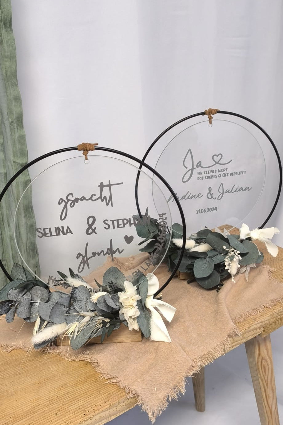 Glasscheibe Hochzeit - Ja, ein kleines Wort, das großes Glück bedeutet