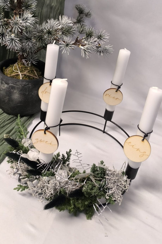 Zahlen Adventskranz Scheibe (Set)
