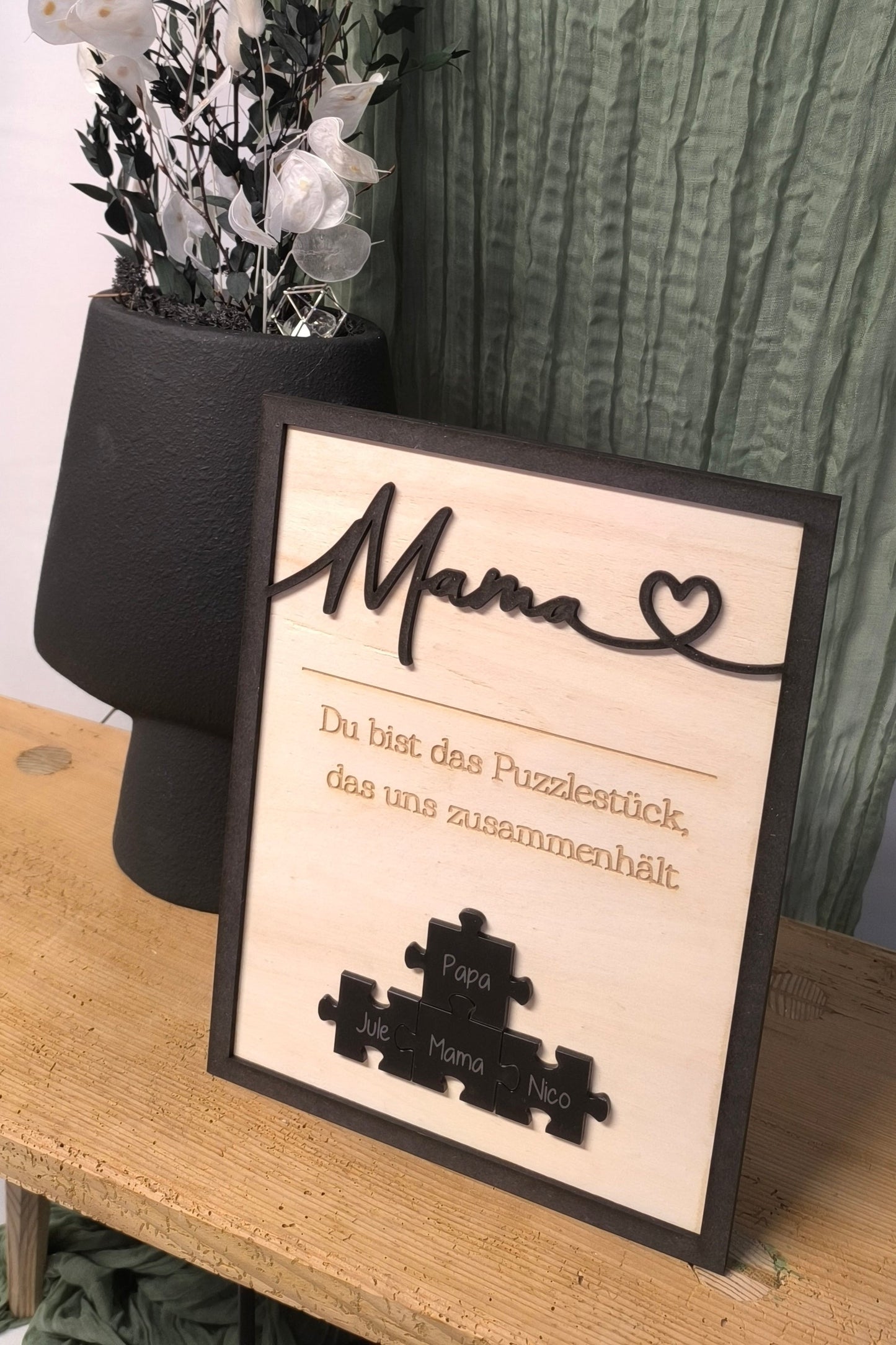 Wandbild - Mama - Du bist das Puzzlestück, das uns zusammenhält