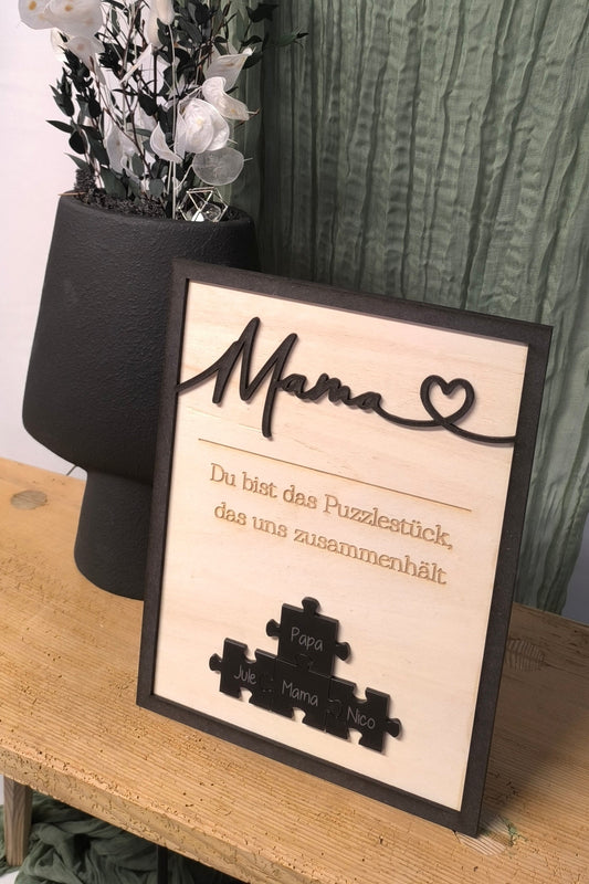 Wandbild - Mama - Du bist das Puzzlestück, das uns zusammenhält