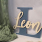 Wandbild Türschild | Namensschild 3D - Anfangsbuchstabe mit Name