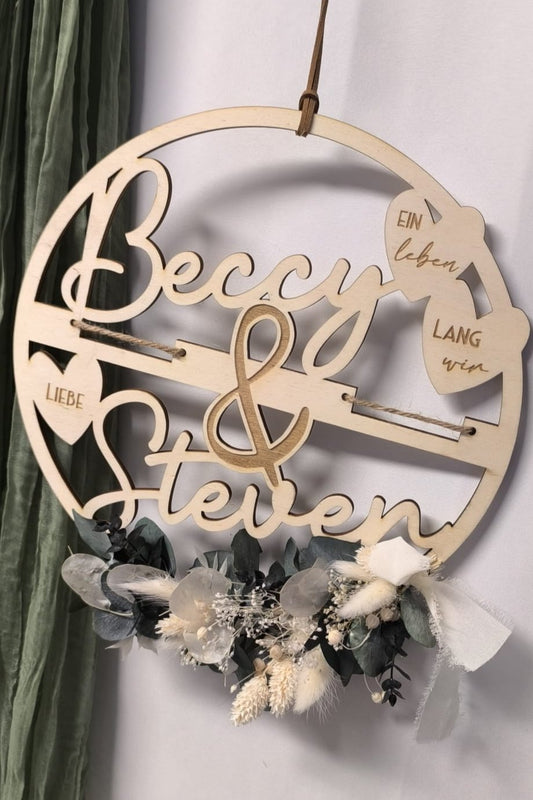 Floralhoop Türkranz - Hochzeit - Namen Geldgeschenk