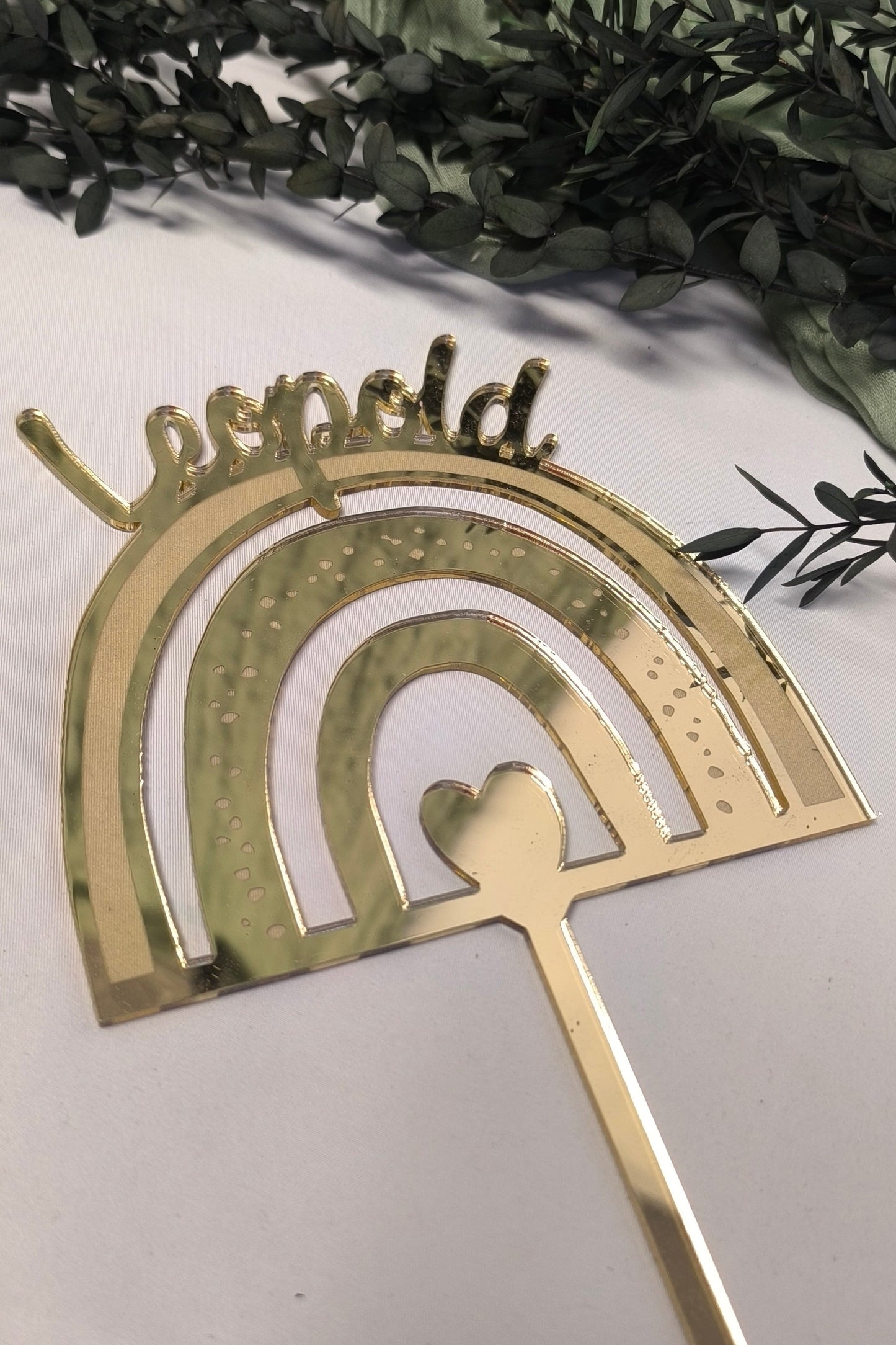 Caketopper Geburtstag - Regenbogen mit Name