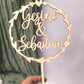 Caketopper Hochzeit - Herzkranz mit Namen