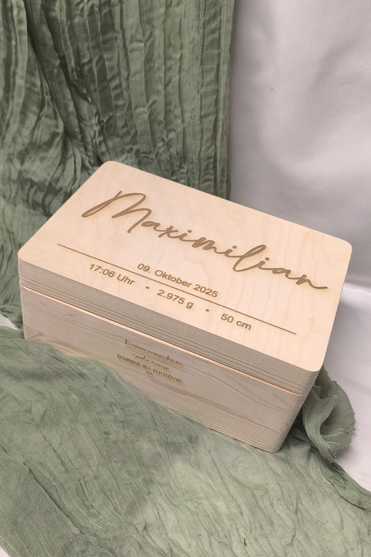 Erinnerungskiste - Name schlicht - Geburtsdaten