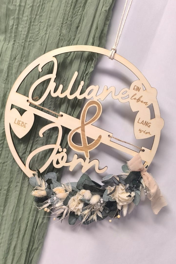 Floralhoop Türkranz - Hochzeit - Namen Geldgeschenk