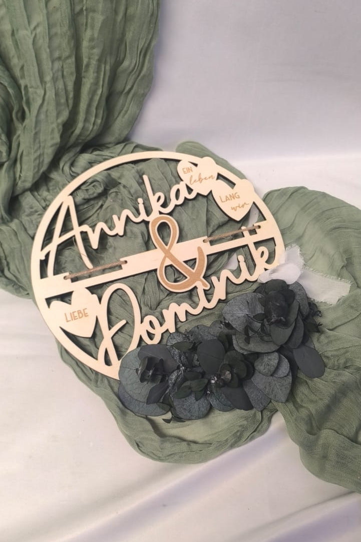 Floralhoop Türkranz - Hochzeit - Namen Geldgeschenk