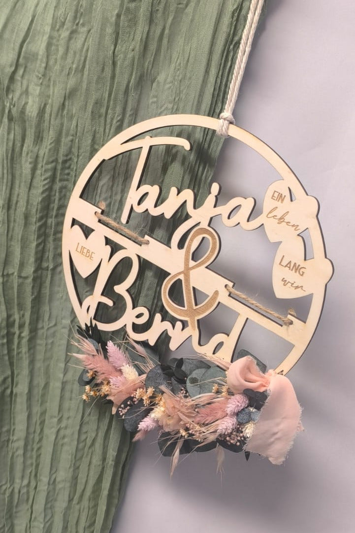 Floralhoop Türkranz - Hochzeit - Namen Geldgeschenk
