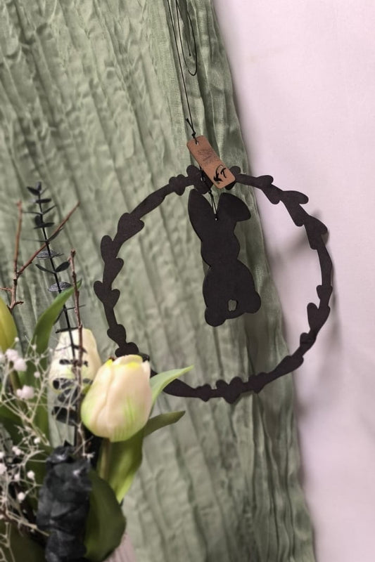 Floralhoop Türkranz - Herzrahmen mit Osterhase