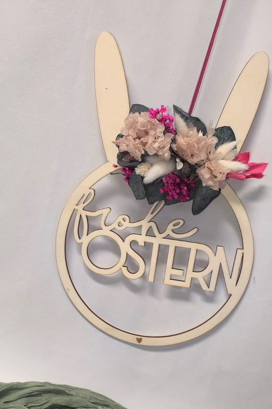 Floralhoop Türkranz - Osterring mit Hasenohren "Frohe Ostern"