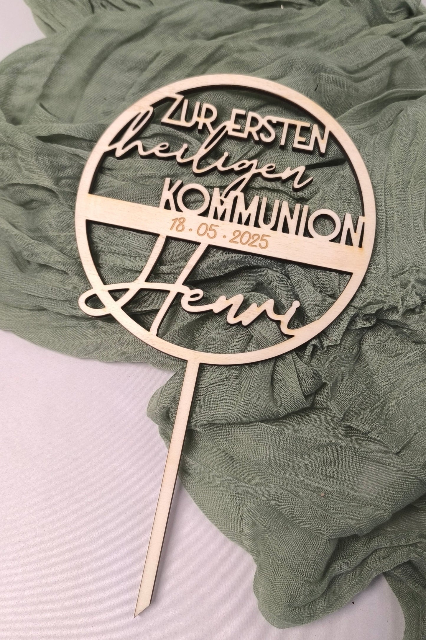 Caketopper Kommunion - Kreisrahmen - Zur Ersten Heiligen Kommunion