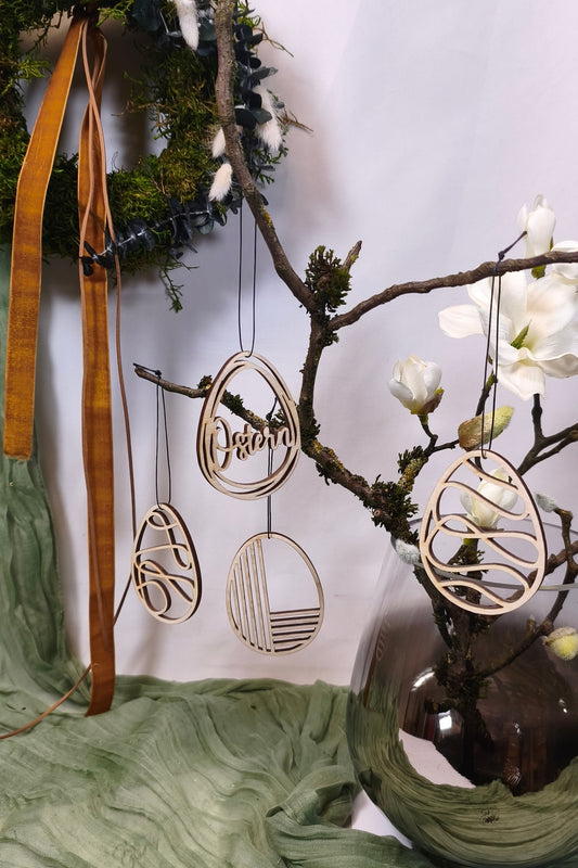 Osteranhänger Set 2 Modern NATUR oder Schwarz