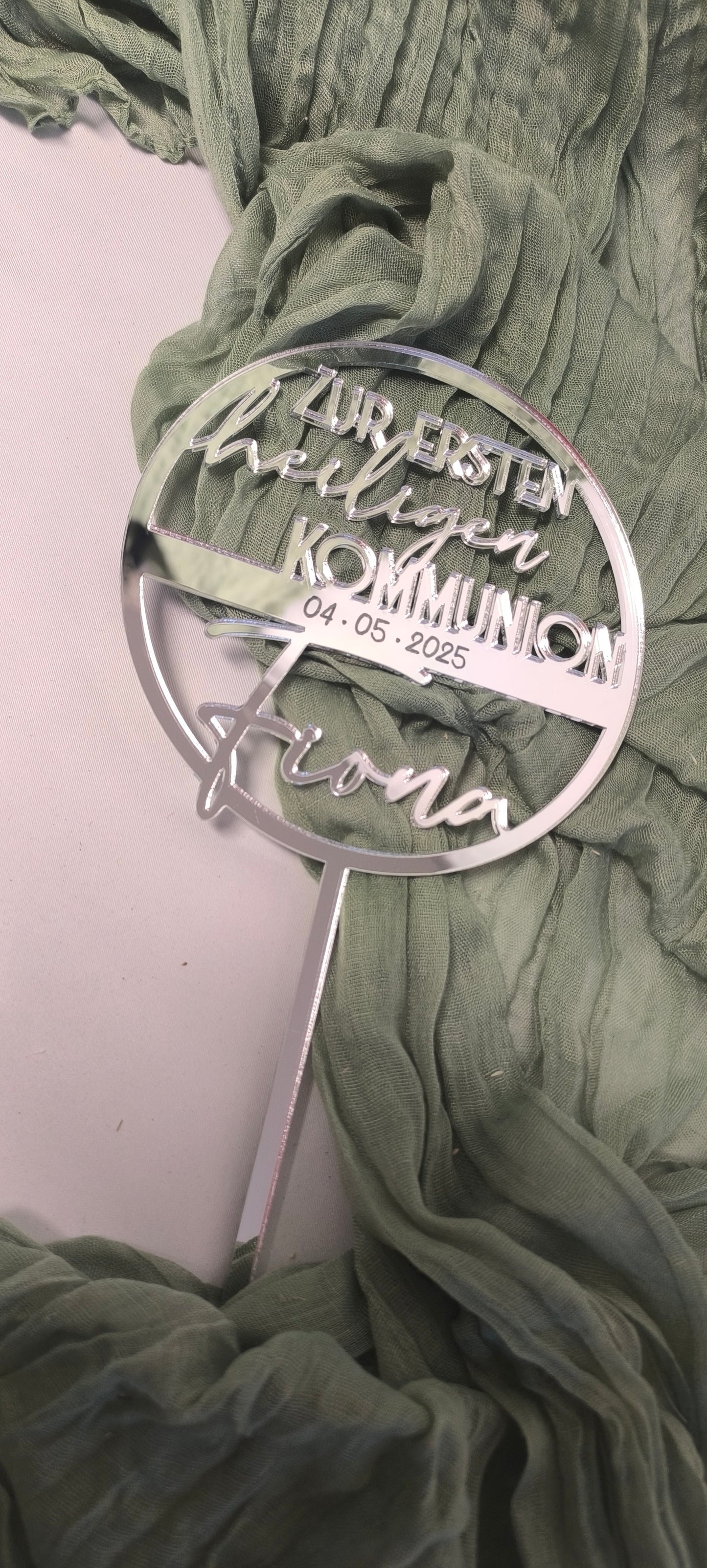 Caketopper Kommunion - Kreisrahmen - Zur Ersten Heiligen Kommunion